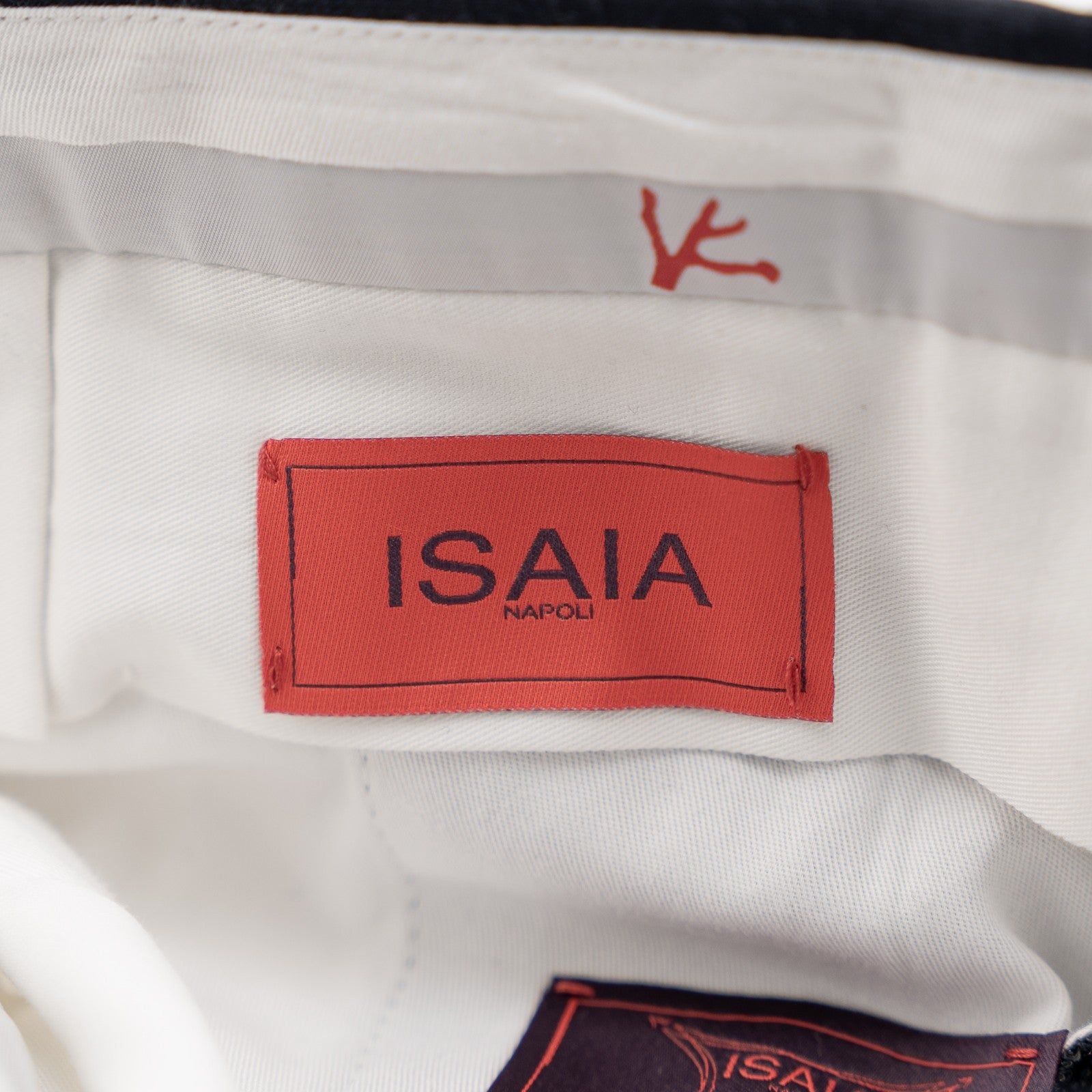 1550$ ISAIA NAPOLI Tapered Dress Pant Jersey Wool Pinstripes Blue 32 US / 48 EU