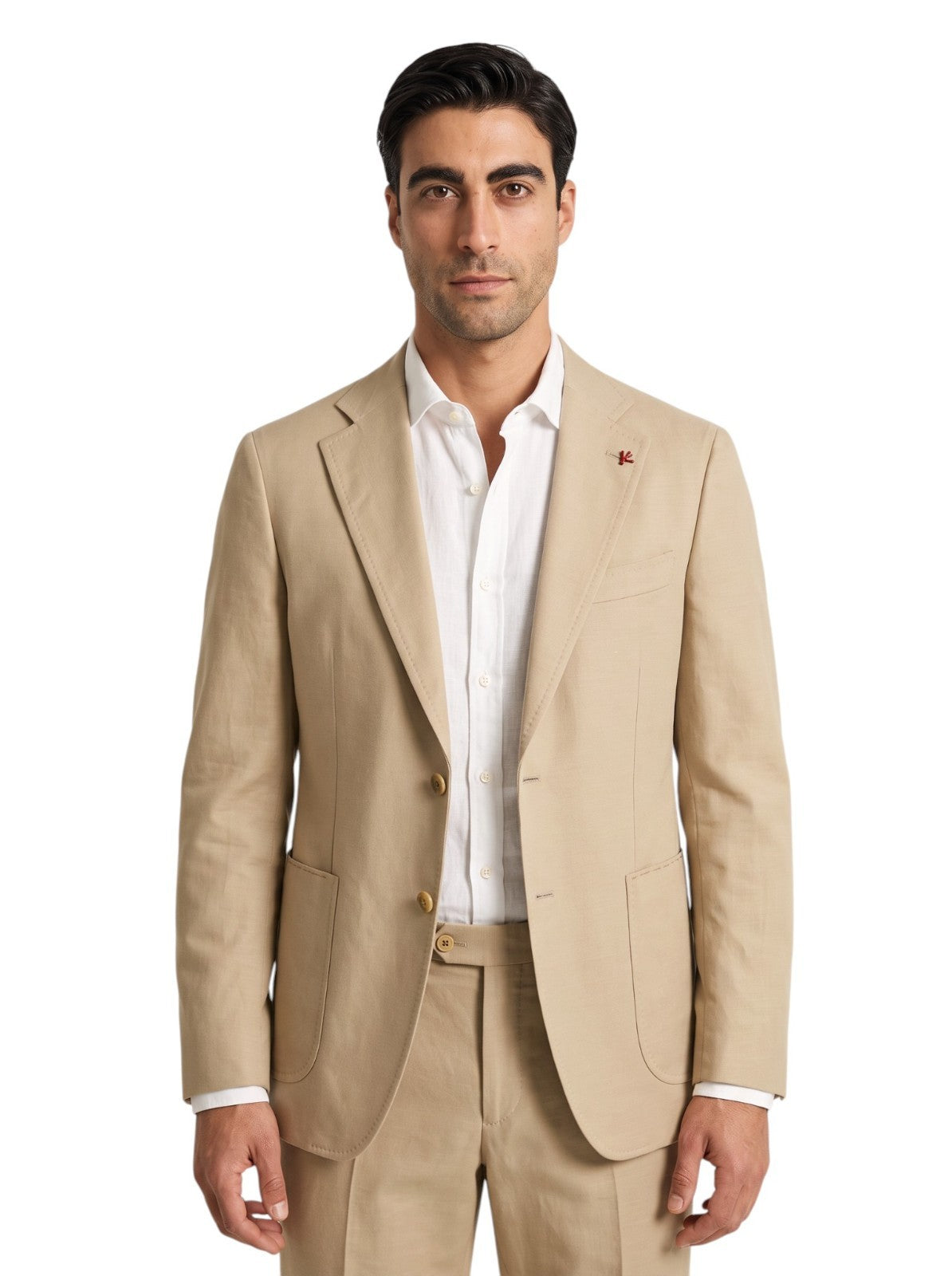 $5950 ISAIA NAPOLI "Capri" Light Beige Suit Cotton / Linen 36 US / 46 EU 8R