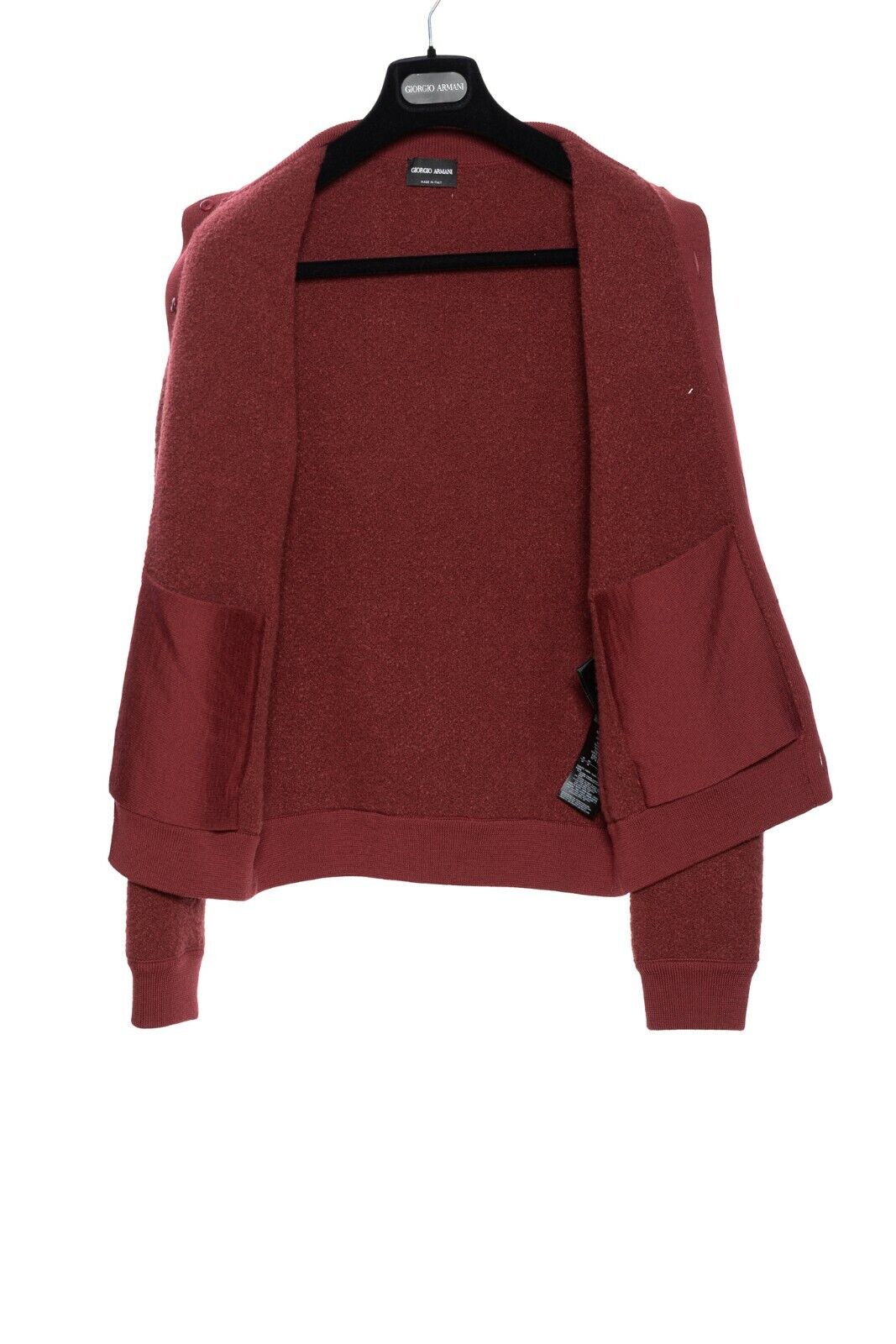 2400$ GIORGIO ARMANI Bomber Jacket Coat Burgundy Cashmere 38 US / 48 EU