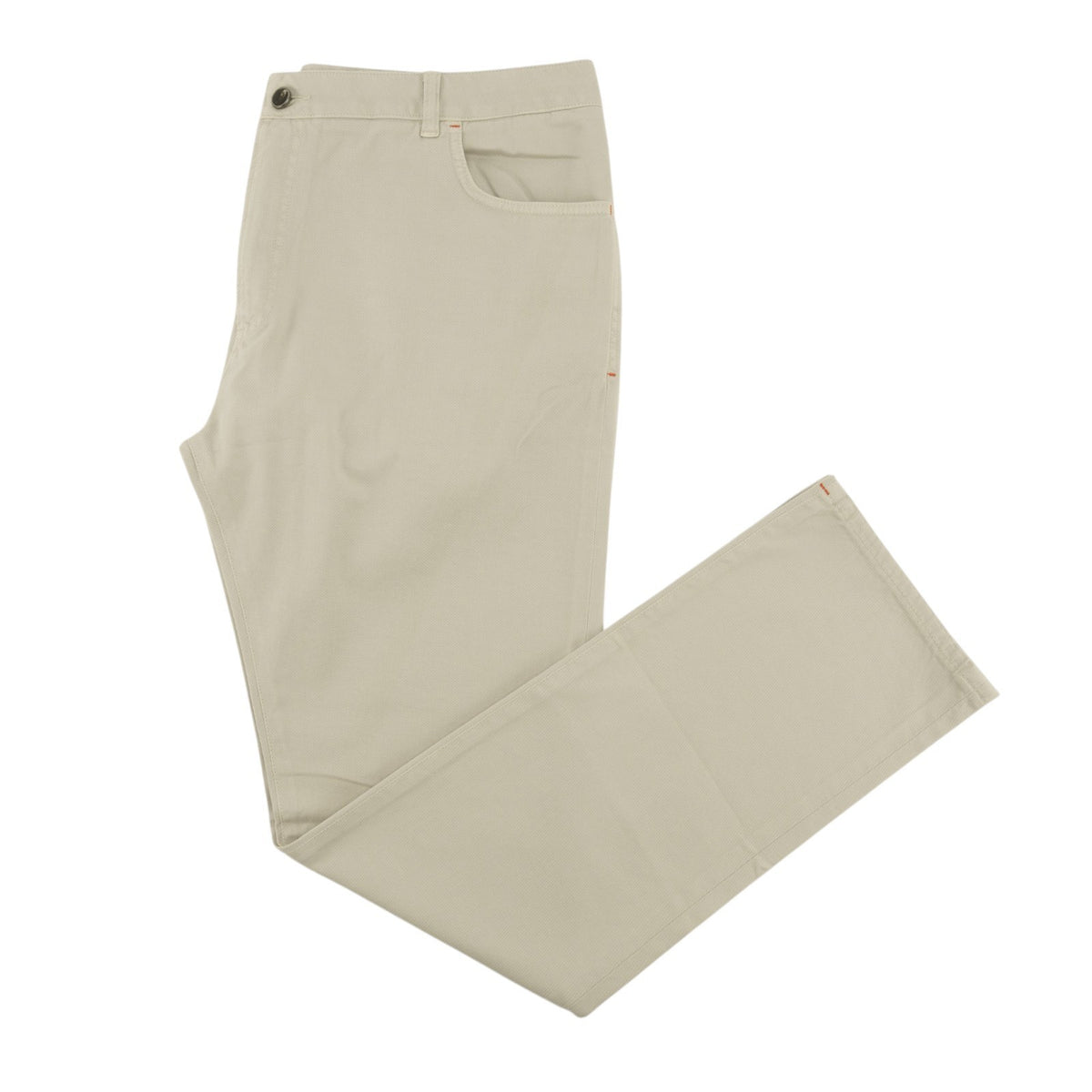 690$ ISAIA NAPOLI Beige Denim Cotton Stretch 5 Pockets Pant Regular 42 US 58 EU