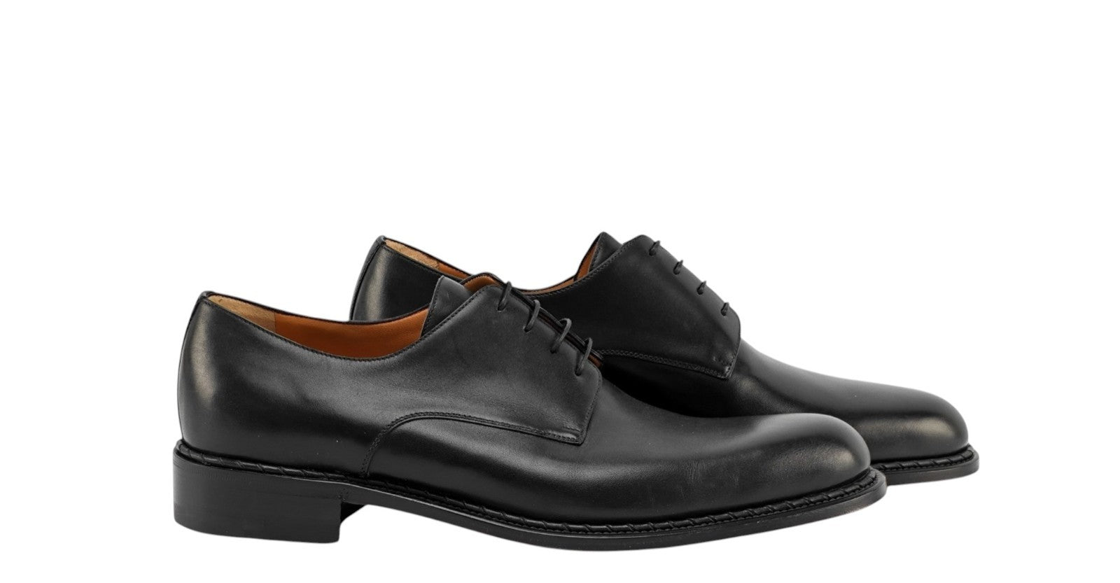 1250$ TESTONI Bolognese Construction Derby Shoes Calf Black 8 UK / 9 US / 42 IT