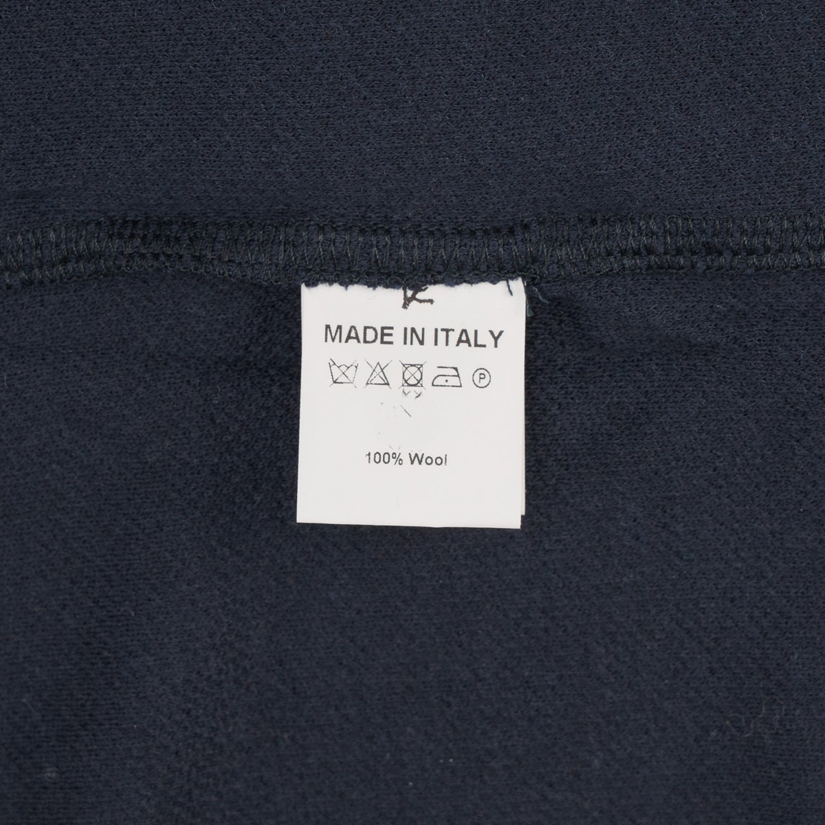 1200$ ISAIA NAPOLI Midnight Blue Polo Long Sleeve 100% Wool - Made in italy