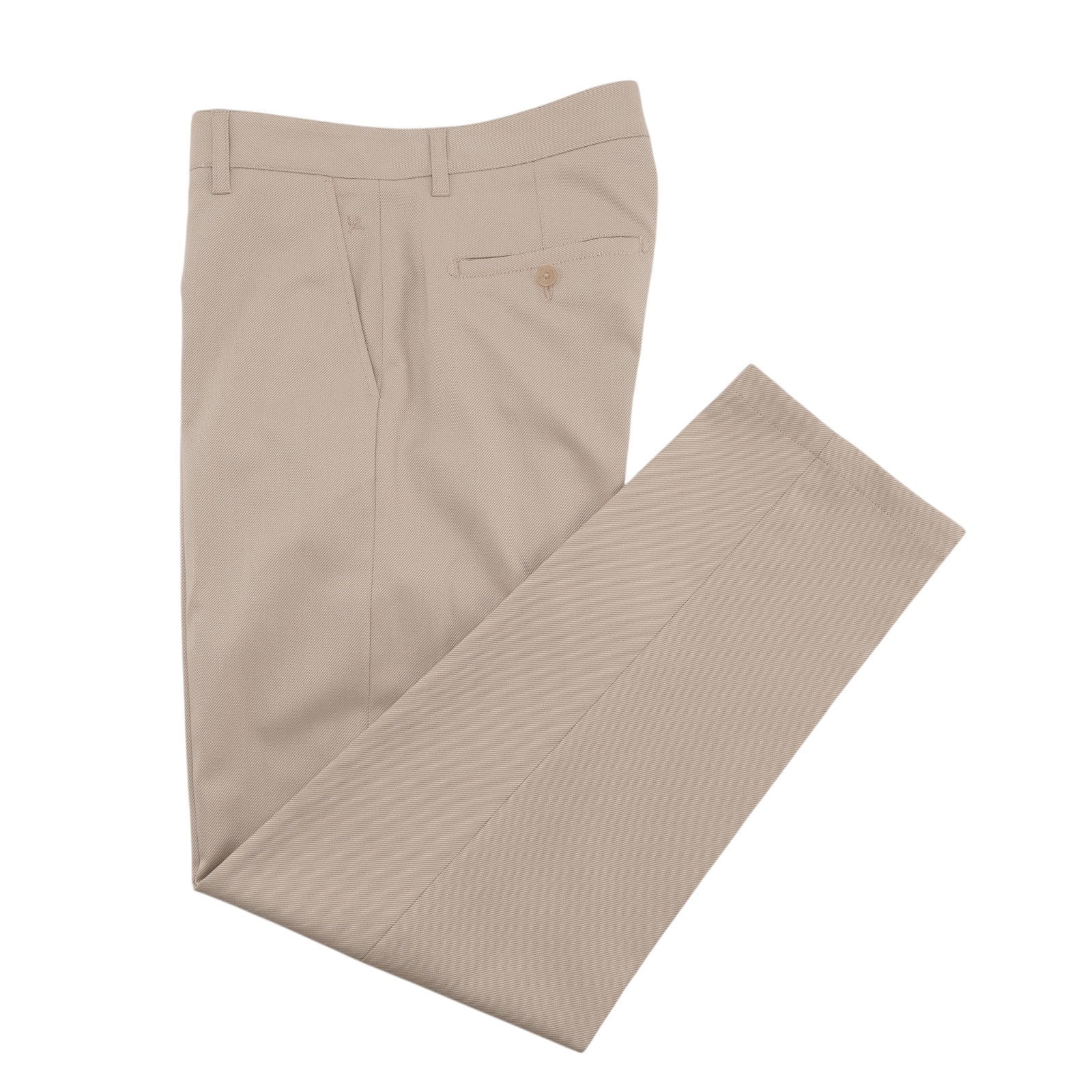 1450$ ISAIA Tapered Dress Pant Wool Cotton Gabardine Light Beige 32 US / 48 EU R