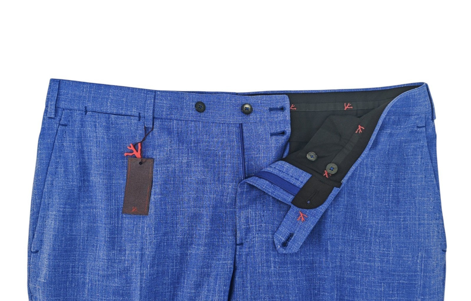 1550$ ISAIA Hand-Sewn Tapered Dress Pant Wool Linen Silk 42 US / 58 EU 8R