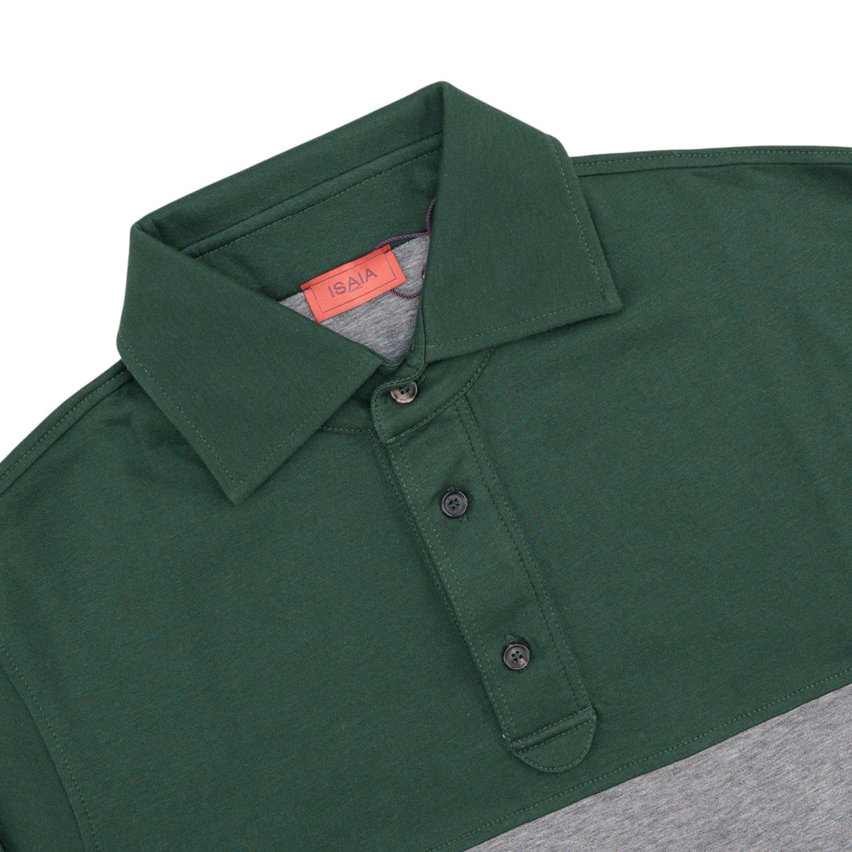695$ ISAIA NAPOLI Forest Green Polo Jersey Cotton Size M - Made in Italy