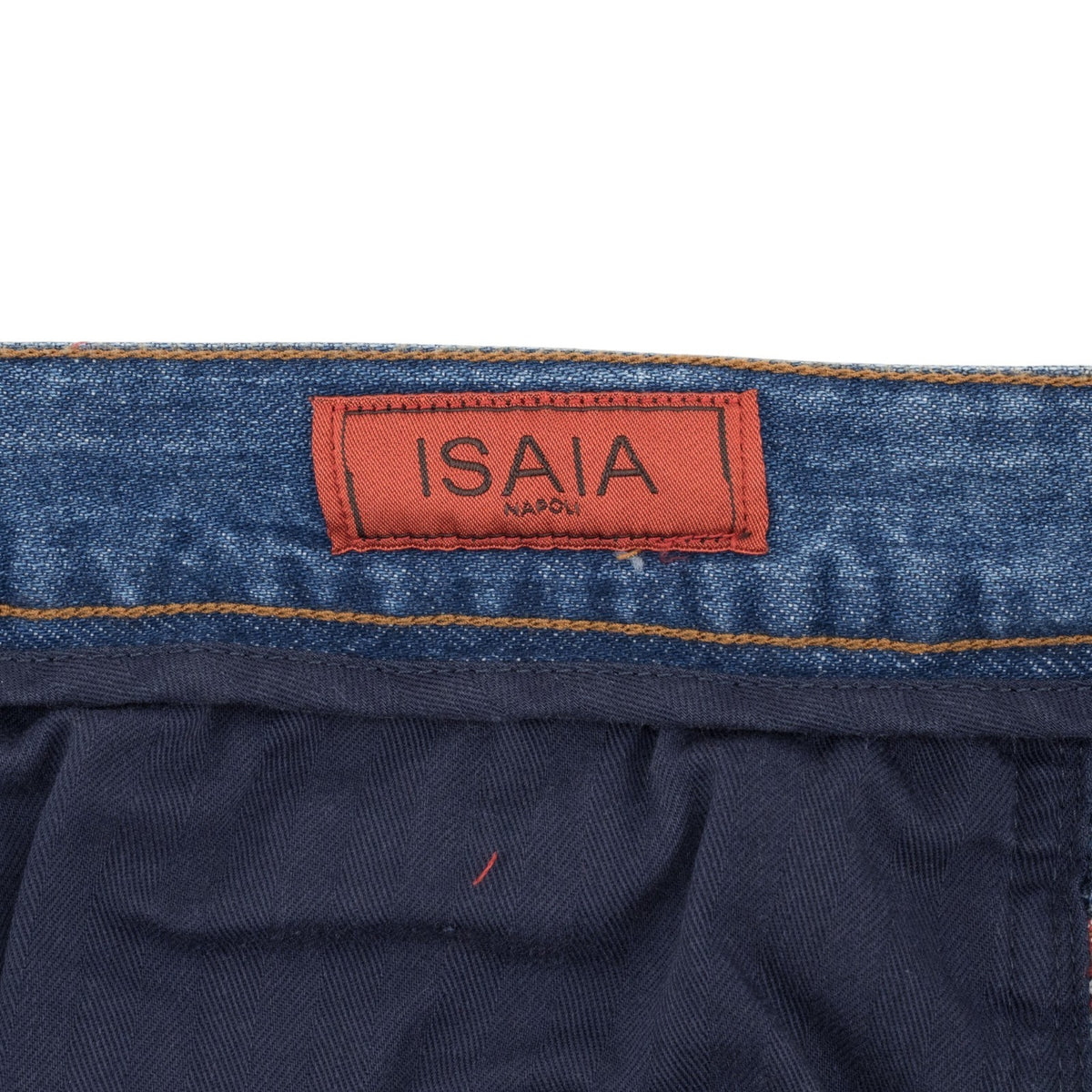 715$ ISAIA NAPOLI Blue Denim Jeans 5 Pocket Pant Cotton Regular Fit