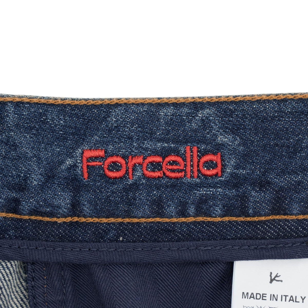 795$ ISAIA NAPOLI "Forcella" Blue Denim Jeans Pant Cotton - Leather Tag Wide Leg