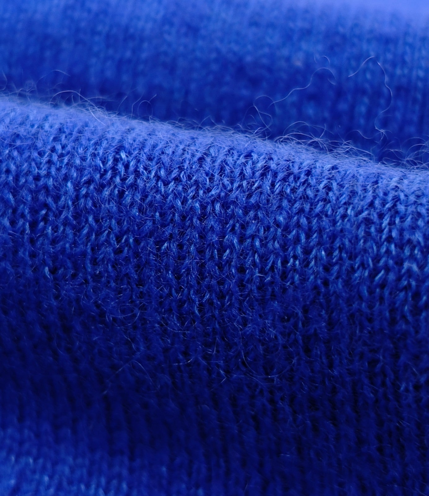 1825$ ISAIA NAPOLI Electric Blue Crewneck Sweater Knit Cashmere - Silk Size M