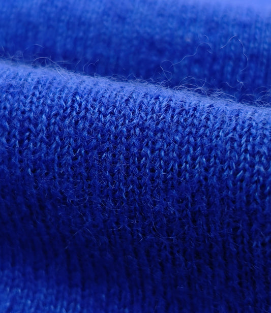 1825$ ISAIA NAPOLI Electric Blue Crewneck Sweater Knit Cashmere - Silk Size M