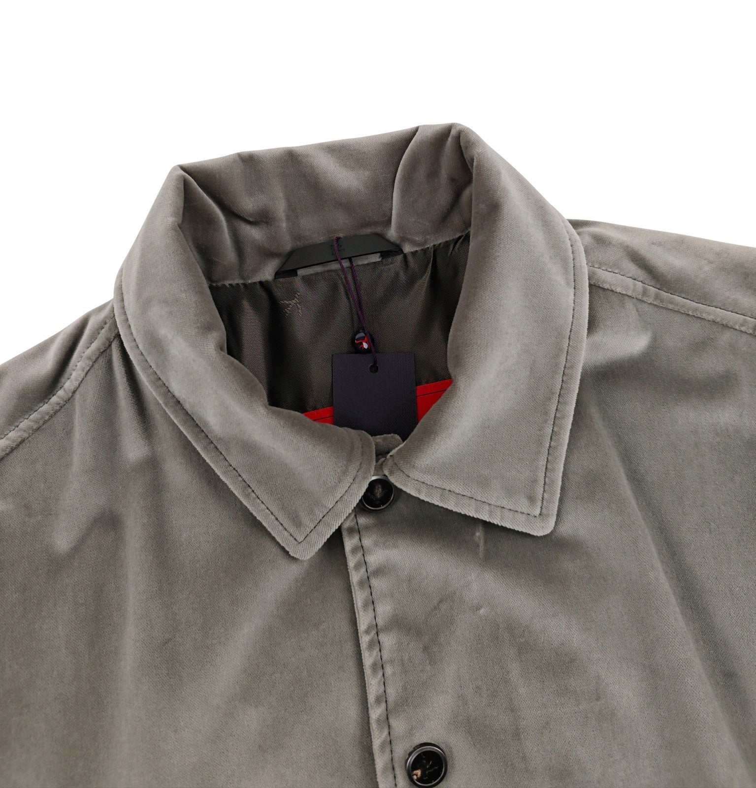 $6500 ISAIA NAPOLI "Amalfi" Gray Hand-Sewn College Tracksuit Velvet Cotton