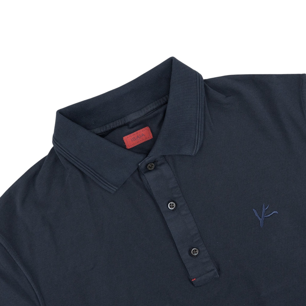 575$ ISAIA NAPOLI Blue Navy Polo Short Sleeve Cotton Size XL - Made in Italy