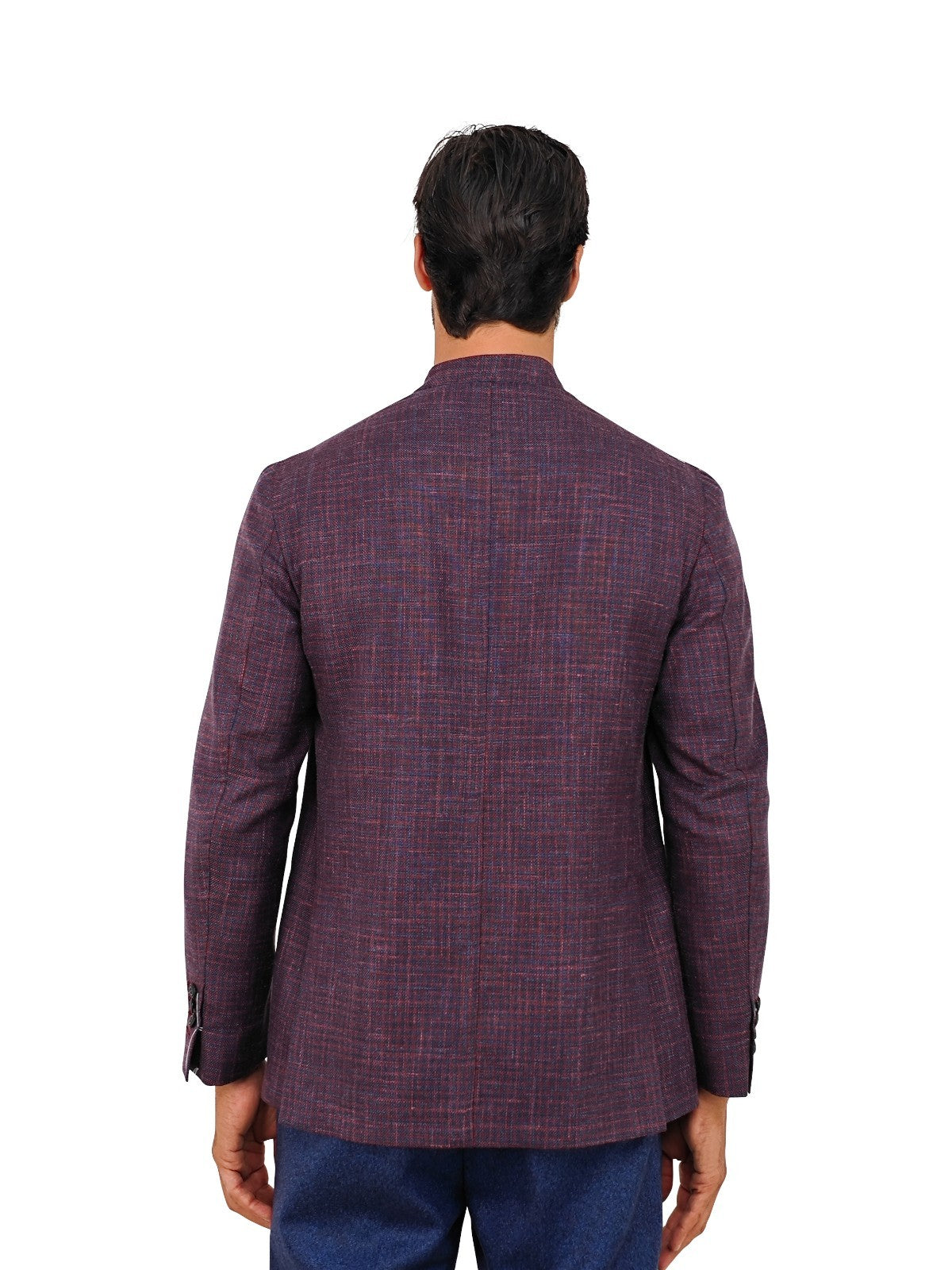 $1940 RUBINACCI NAPOLI Blue Sahariana Guru Jacket Wool /Silk Linen 40 US / 50 EU