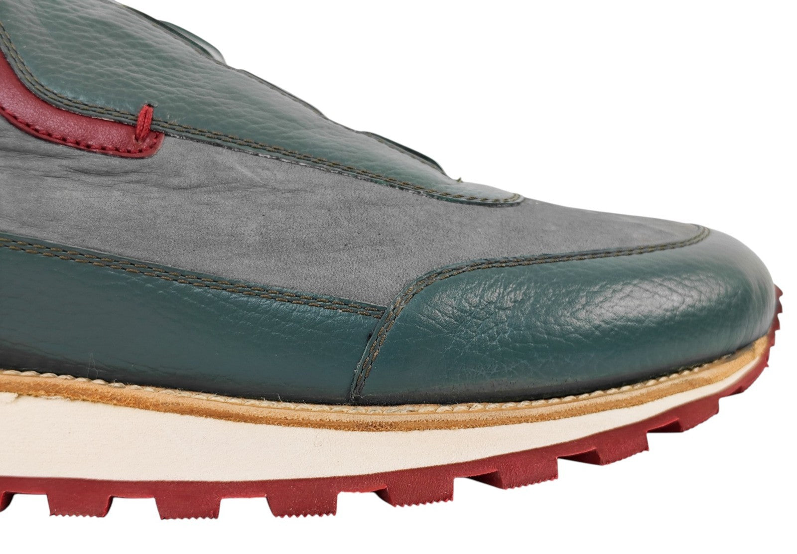 1100$ TESTONI "Moena" SlipOn Sneaker Nabuk Calf + Deerskin  8 UK / 9  US / 42 IT