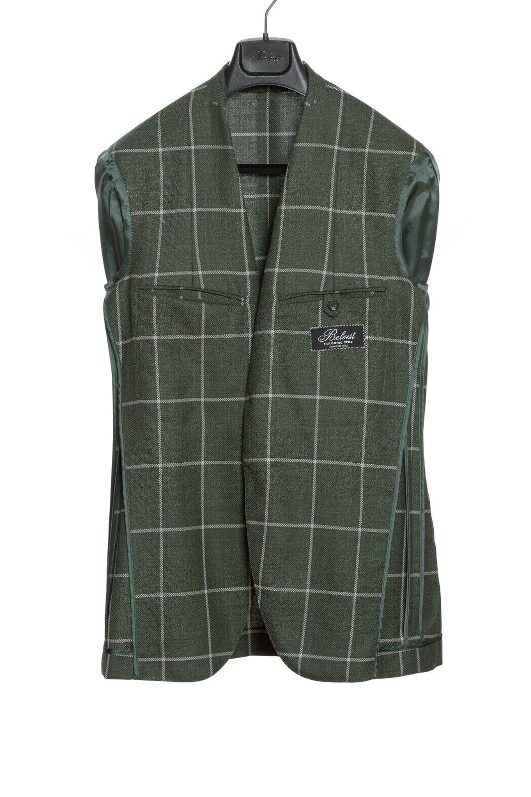 2100$ BELVEST Jacket Dark Green Checks Light Wool Drop 7 JACKETINTHEBOX Edition
