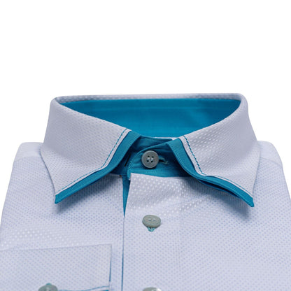 LUXURY 690$ GERLIN Shirt White JACQUARD Cotton 16-41 1C BIJAN