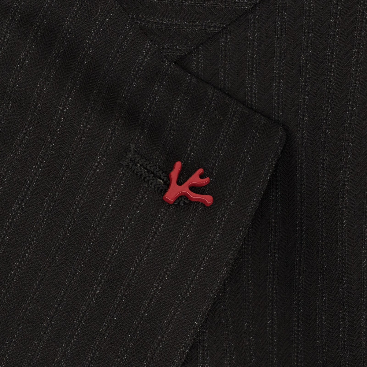 $6600 ISAIA "Gregorio" Black Hand-Sewn Suit Fine Wool Striped 44 US / 54 EU 7R