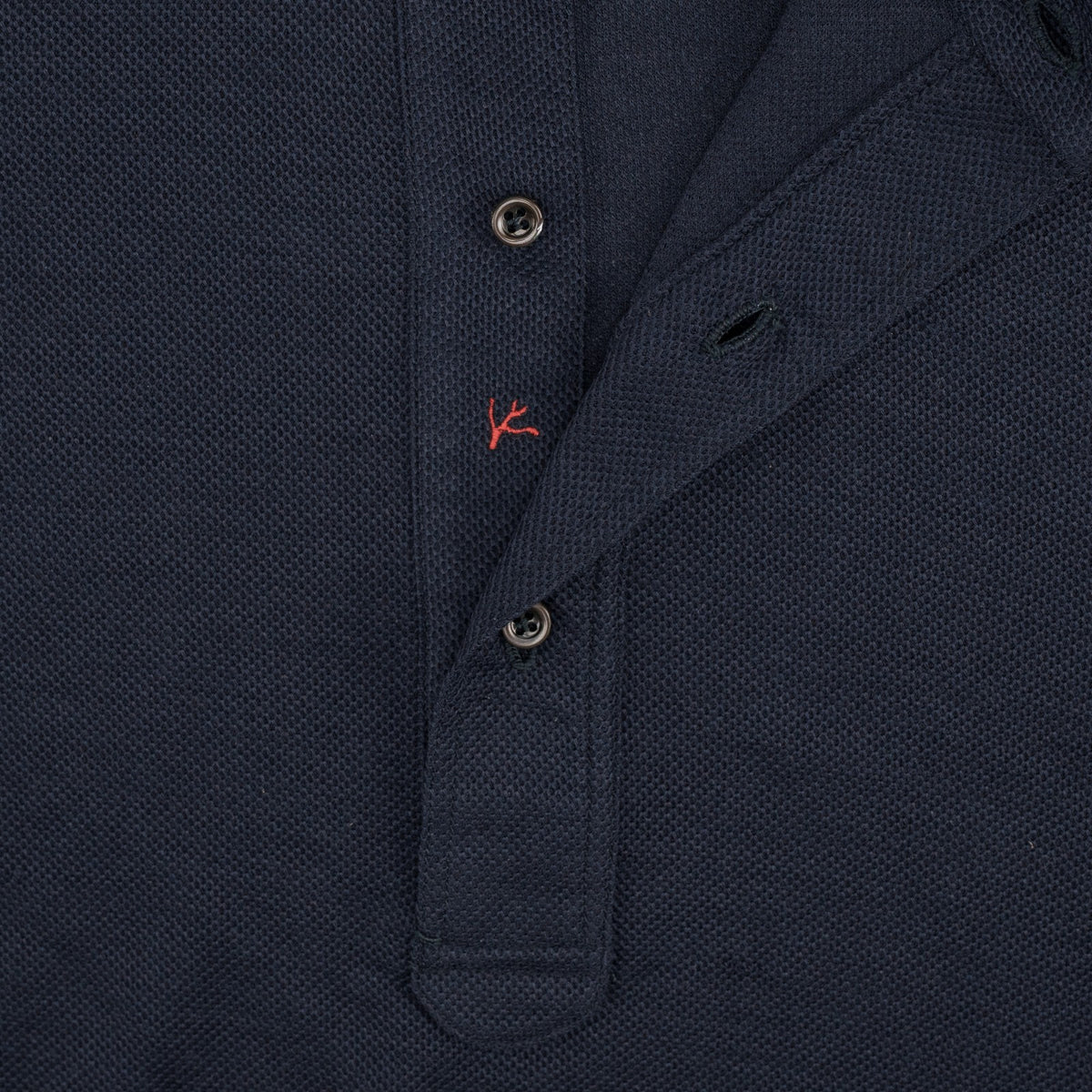 1200$ ISAIA NAPOLI Midnight Blue Polo Long Sleeve 100% Wool - Made in italy