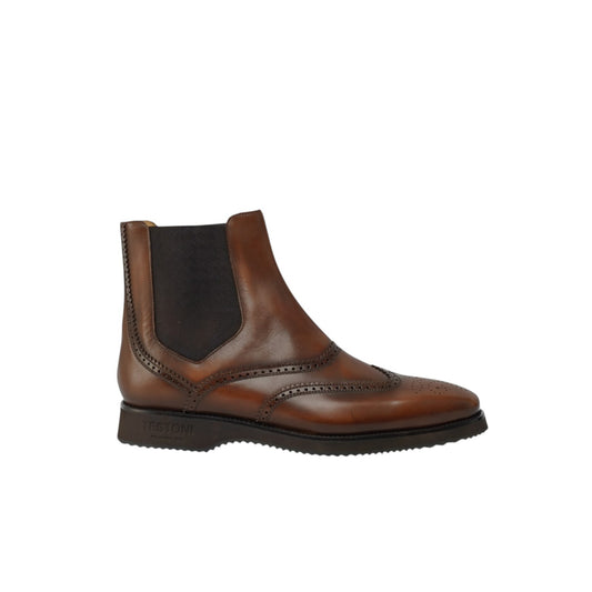 1550$ TESTONI Chelsea Boot Shoes Antique Calf Brown 8 UK / 9 US / 42 IT