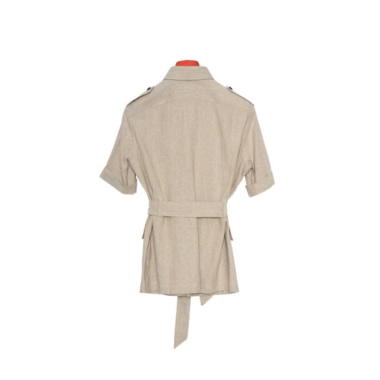 $3900 ISAIA NAPOLI Beige Hand-Sewn Safari Jacket Coat Cotton Size XS