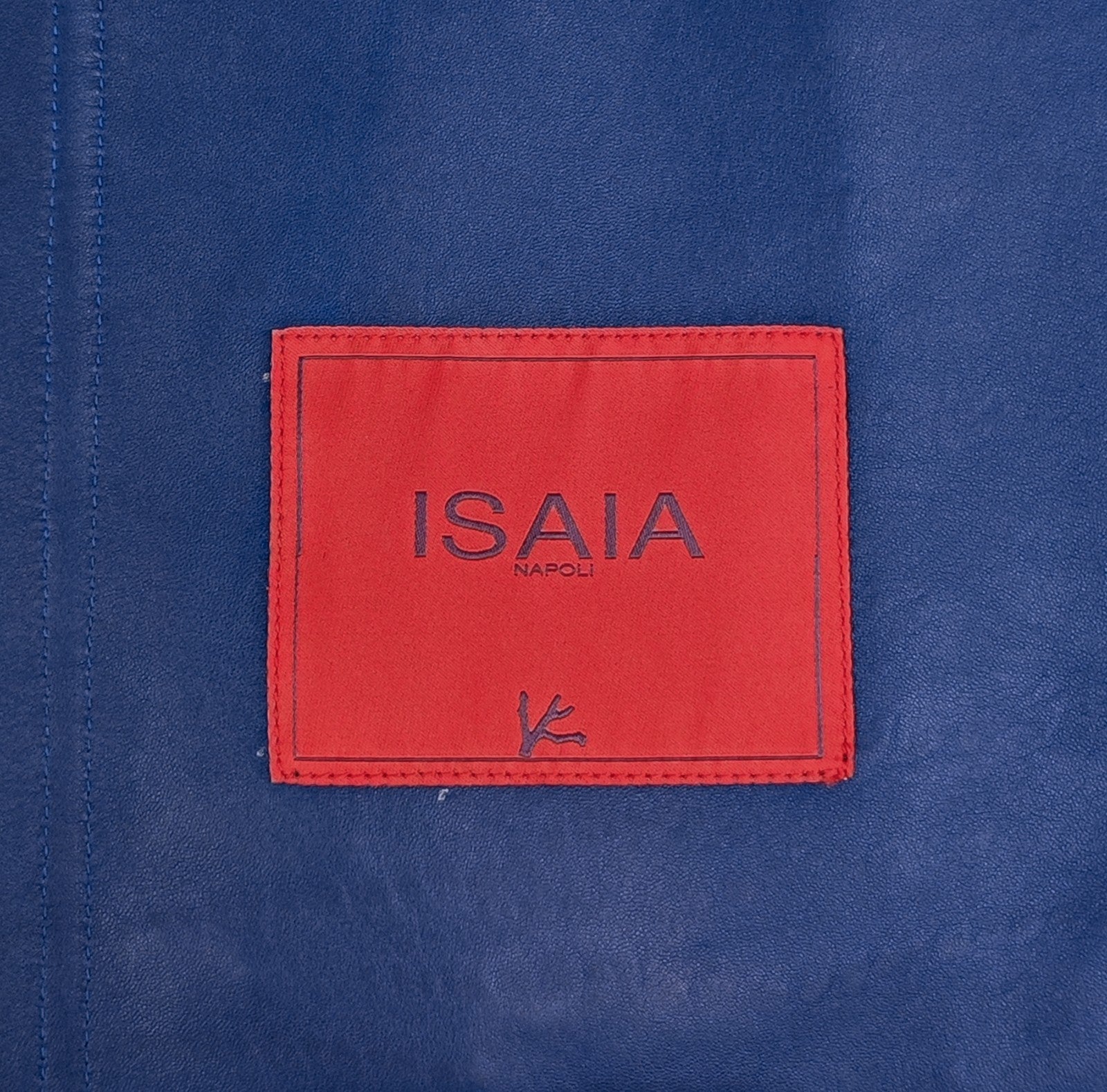 5500$ ISAIA NAPOLI Blue Overshirt Jacket 100% Suede Lambskin Leather