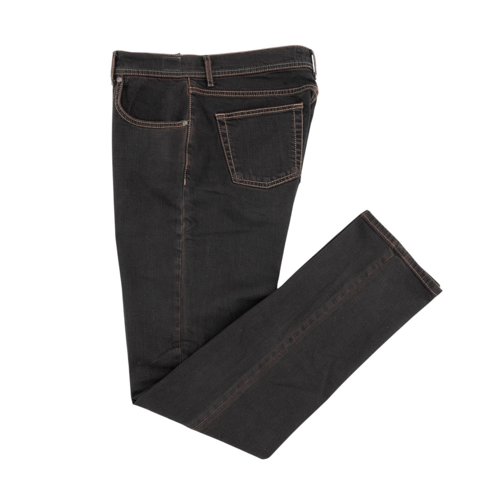 415$ LUIGI BORRELLI NAPOLI Charcoal Wash Denim Jeans Pant Cotton 36 US / 52 EU