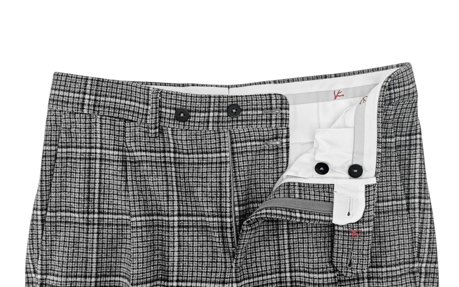 1650$ ISAIA "Sanità" Gray Tapered Dress Pant Flannel Wool 30 US / 46 EU 8R