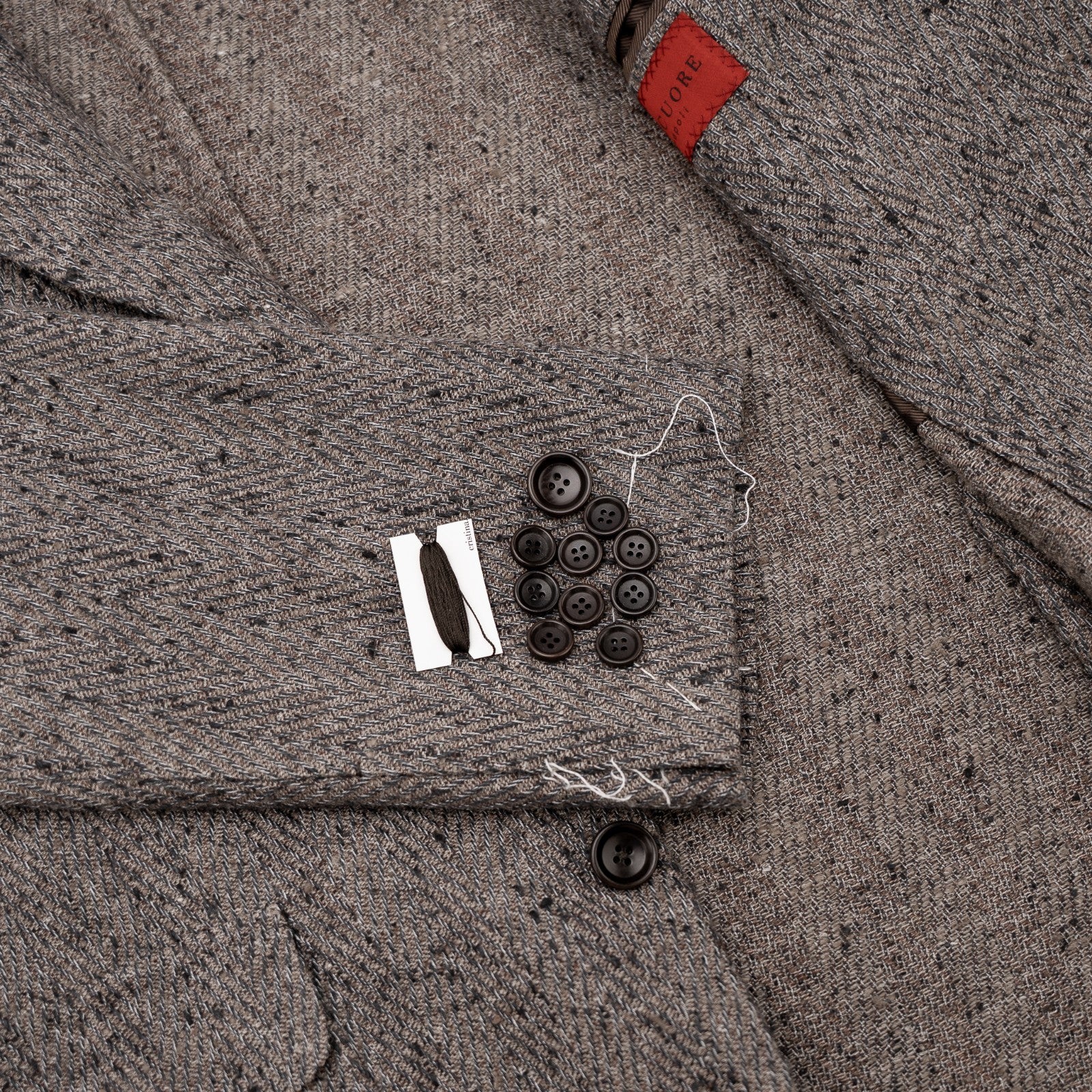 DALCUORE NAPOLI Hand-Sewn Jacket Sport Coat Linen Silk Cotton Taupe  42 US 52 EU