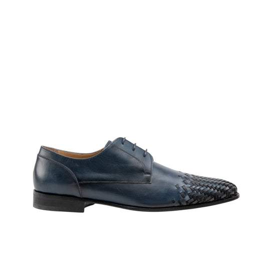 1200$ TESTONI "Portonovo" Derby Shoes Soft Calf Blue 10 UK / 11 US / 44 IT