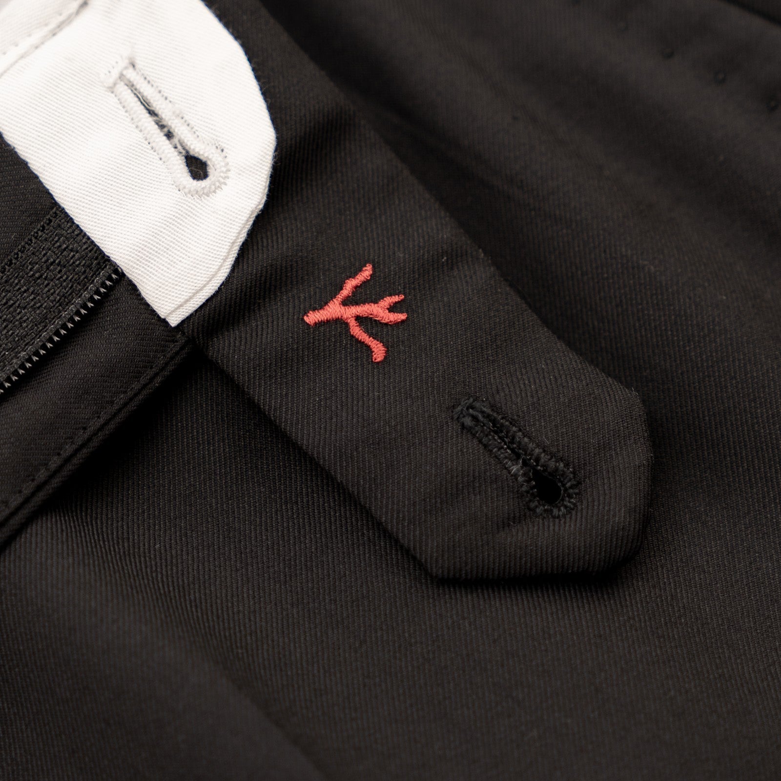 1550$ ISAIA NAPOLI Hand-Sewn Tapered Dress Pant Fine Wool Black 34 US / 50 EU 7R