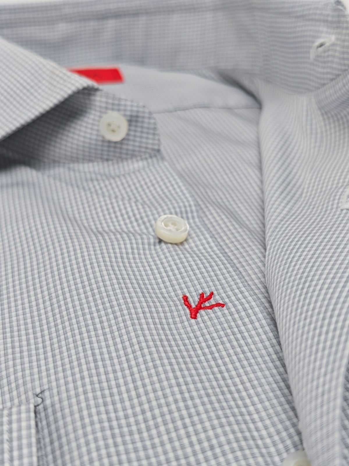 730$ ISAIA NAPOLI "Mix" Dress Shirt Blue White Checks  Cotton 15.75 - 40