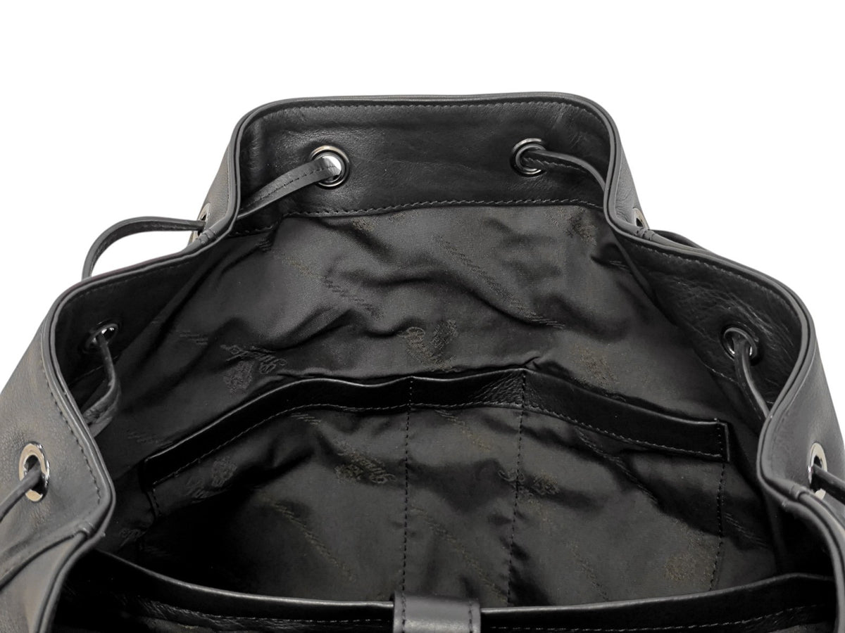2200$ PINEIDER FIRENZE 1774 Black Calf Multiple Backpack Travel Weekender XL