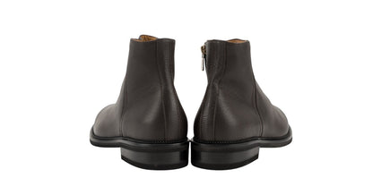 1550$ TESTONI Ankle Zip Boot Shoes Grain Calf Dark Brown 8 UK / 9 US / 42 IT
