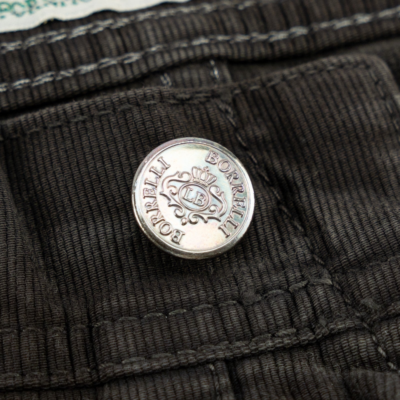 415$ LUIGI BORRELLI NAPOLI Dark Brown Denim Jeans Pant Cotton 33 US / 49EU