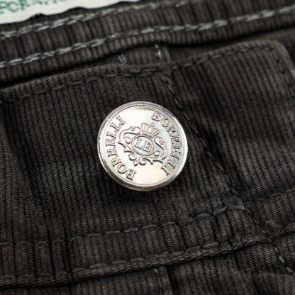 415$ LUIGI BORRELLI NAPOLI Dark Brown Denim Jeans Pant Cotton 33 US / 49EU