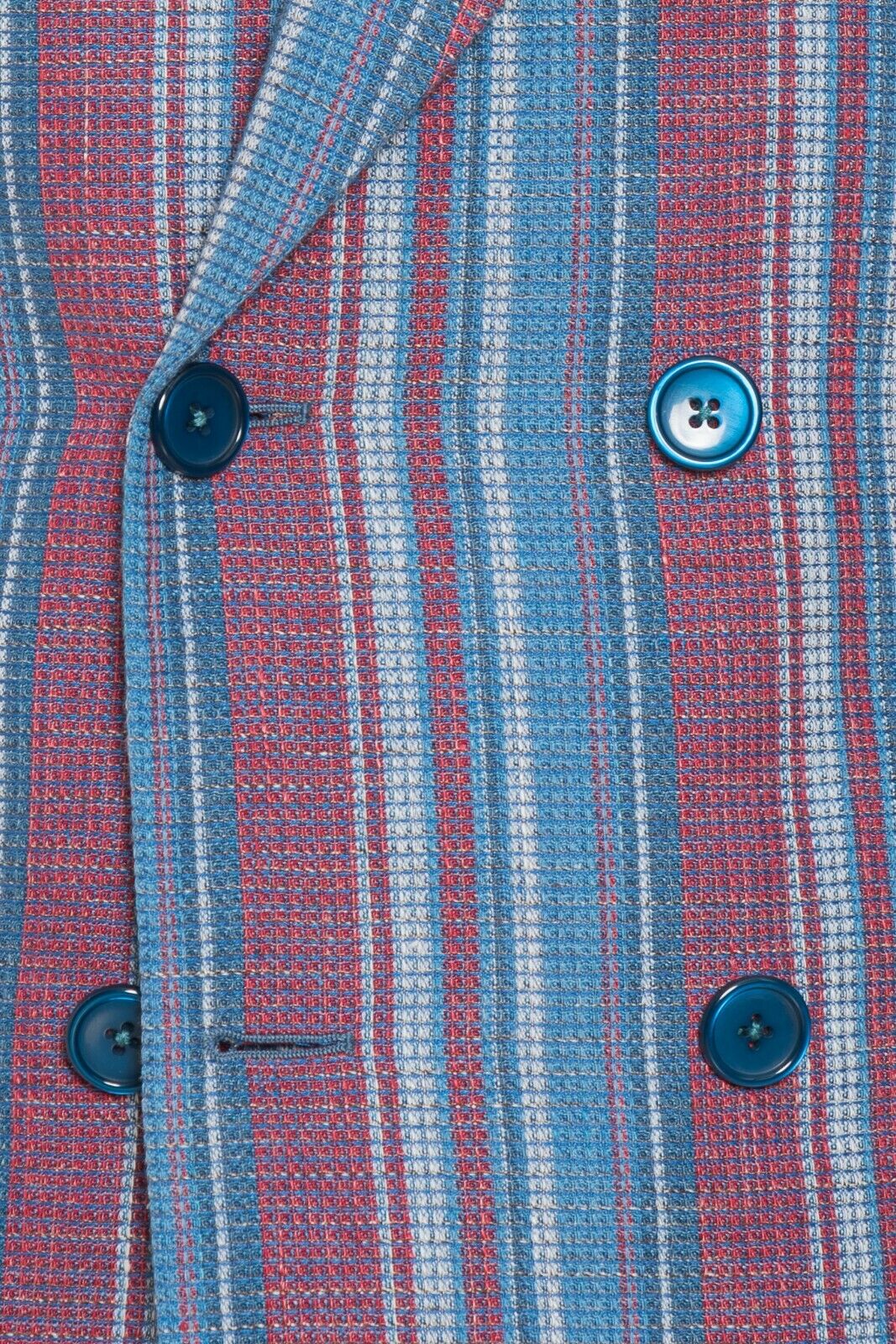 2080$ BELVEST Double Breasted Jacket Striped Linen 40 US / 50 EU Super Slim Fit