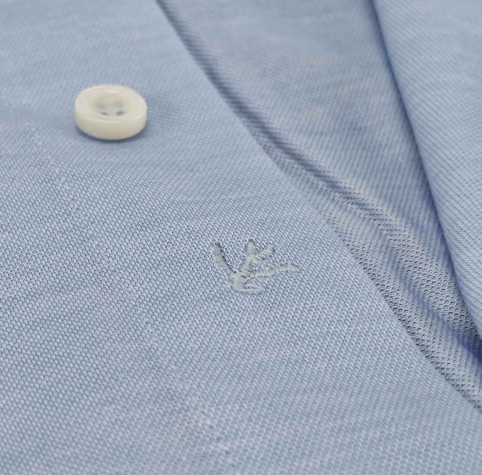 750$ ISAIA "Mix" Blue Dress Shirt Hand-Sewn Stretch Cotton Comfort