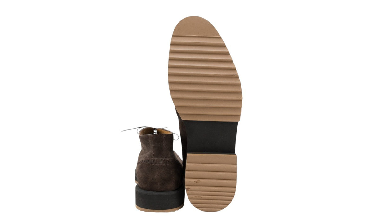 1350$ TESTONI "Pisa" Desert Derby Boot Shoes Suede Brown 8 UK / 9 US / 42 IT
