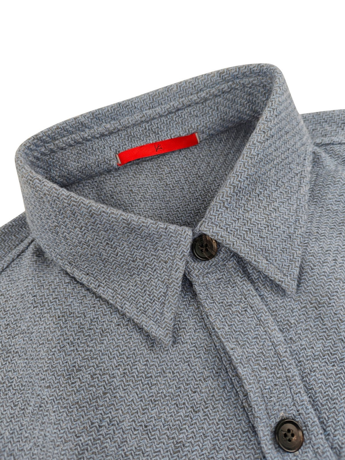 $3400 ISAIA NAPOLI Blue Hand-Sewn Knit Overshirt Jacket 100% Cashmere Size L