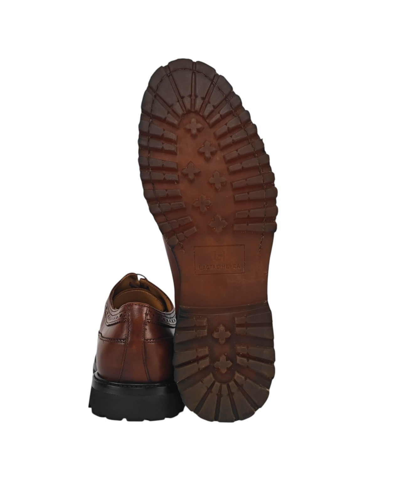 1050$ TESTONI "Piuma" Lambrusco Wingtip Oxford Shoes Rubber Lug 8 UK 9 US 42 IT