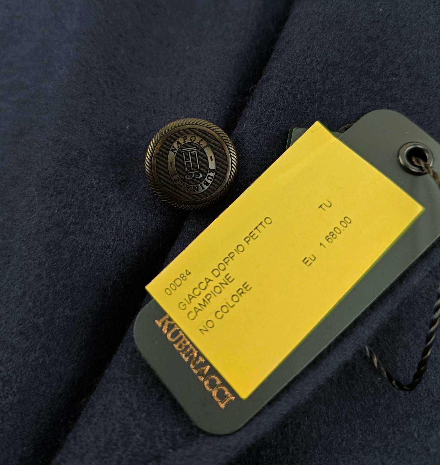 $1930 RUBINACCI NAPOLI Blue Double Breasted Jacket 100% Cashmere 44 US / 54 EU