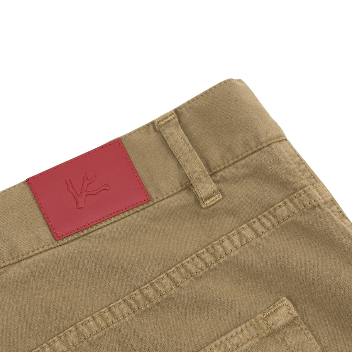850$ ISAIA NAPOLI "Chiaia" Beige Chino Sport Pant Cotton  Cashmere - Leather Tag