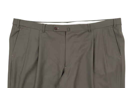 1250$ ISAIA NAPOLI Dove Gray Hand-Sewn Dress Pant Wool 130's 46 US / 62 EU