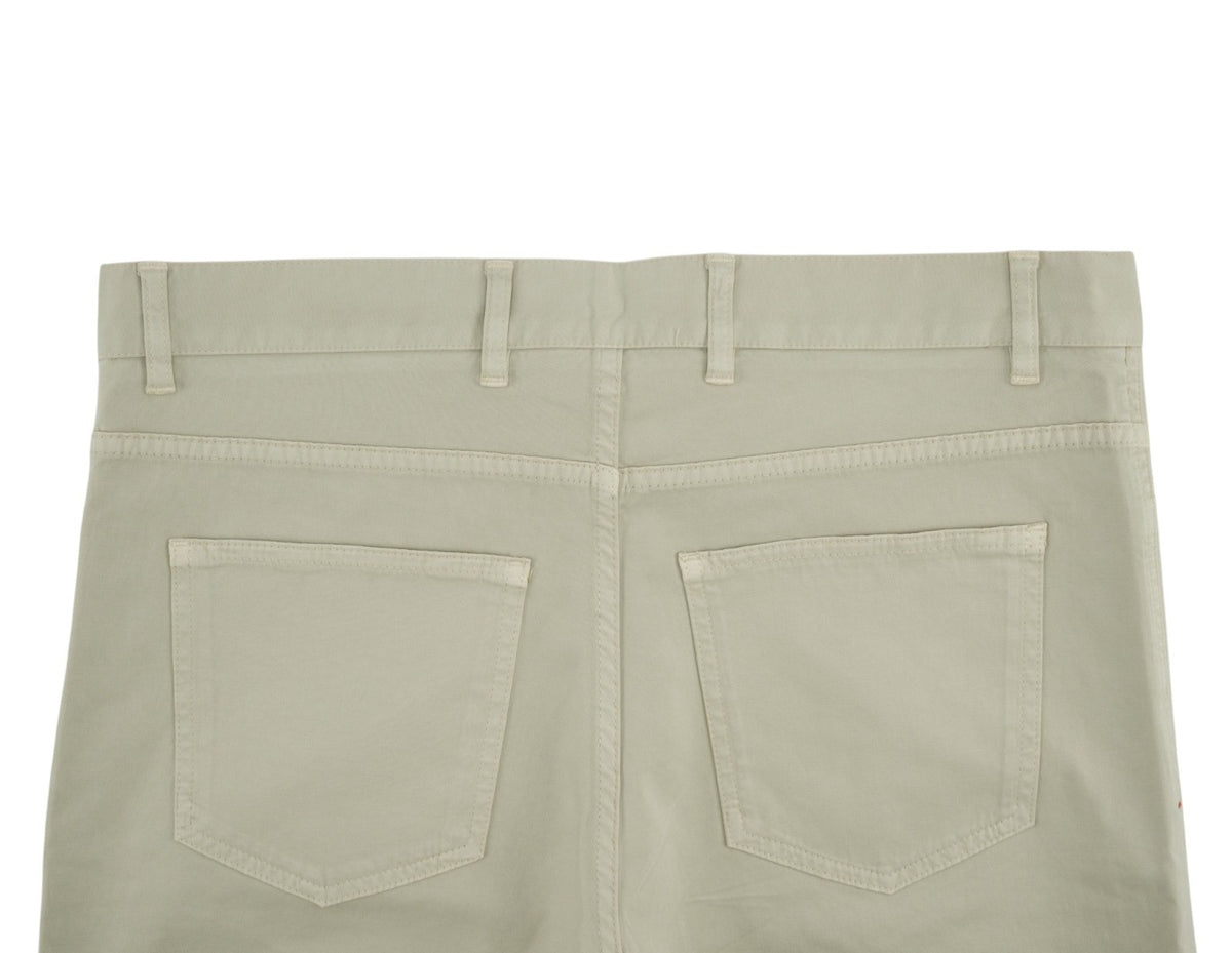 690$ ISAIA NAPOLI Ivory 5 Pocket Pant Cashmere - Cotton Slim 34 US / 50 EU