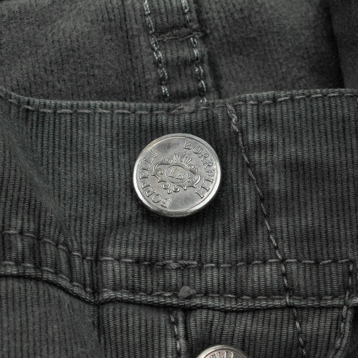 415$ LUIGI BORRELLI NAPOLI Dark Grey Jeans Cotton 33 US / 49 EU - Made in Italy