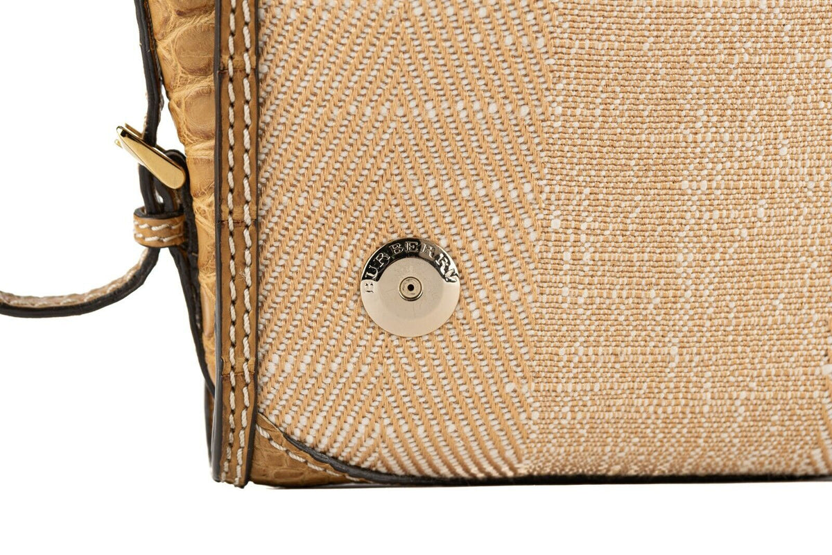 $4850 BURBERRY Mayfield Shale Pink Handbag Bag Genuine Alligator Padlock 