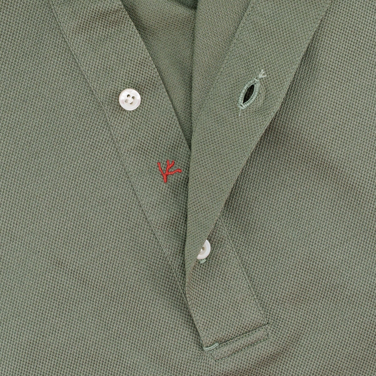 695$ ISAIA NAPOLI Olive Green Polo Long Sleeve Cotton Size M - Made in Italy