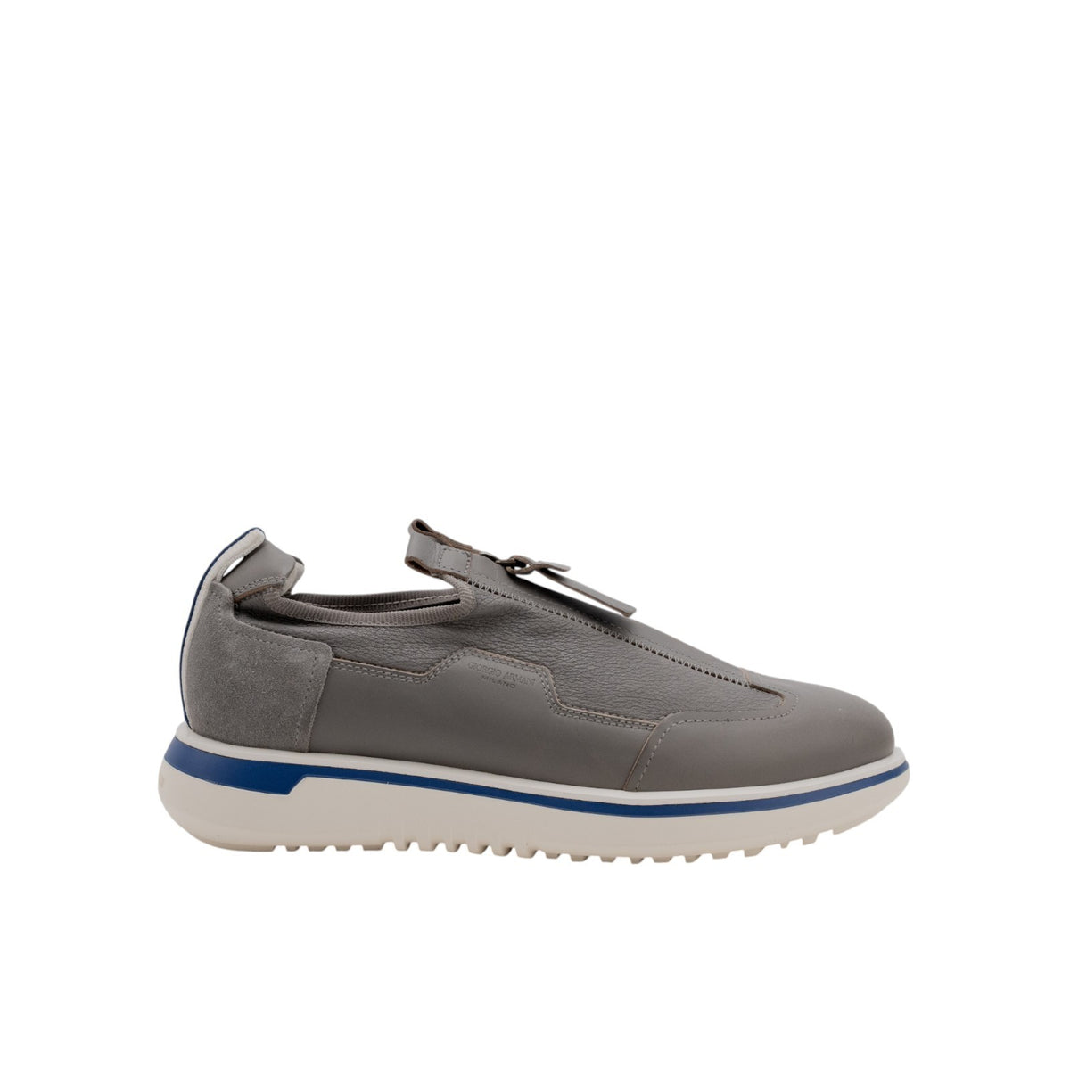 1450$ GIORGIO ARMANI Shoes Sneakers Gray Zip-Up Low-Top Leather 7 UK 8 US 41 IT