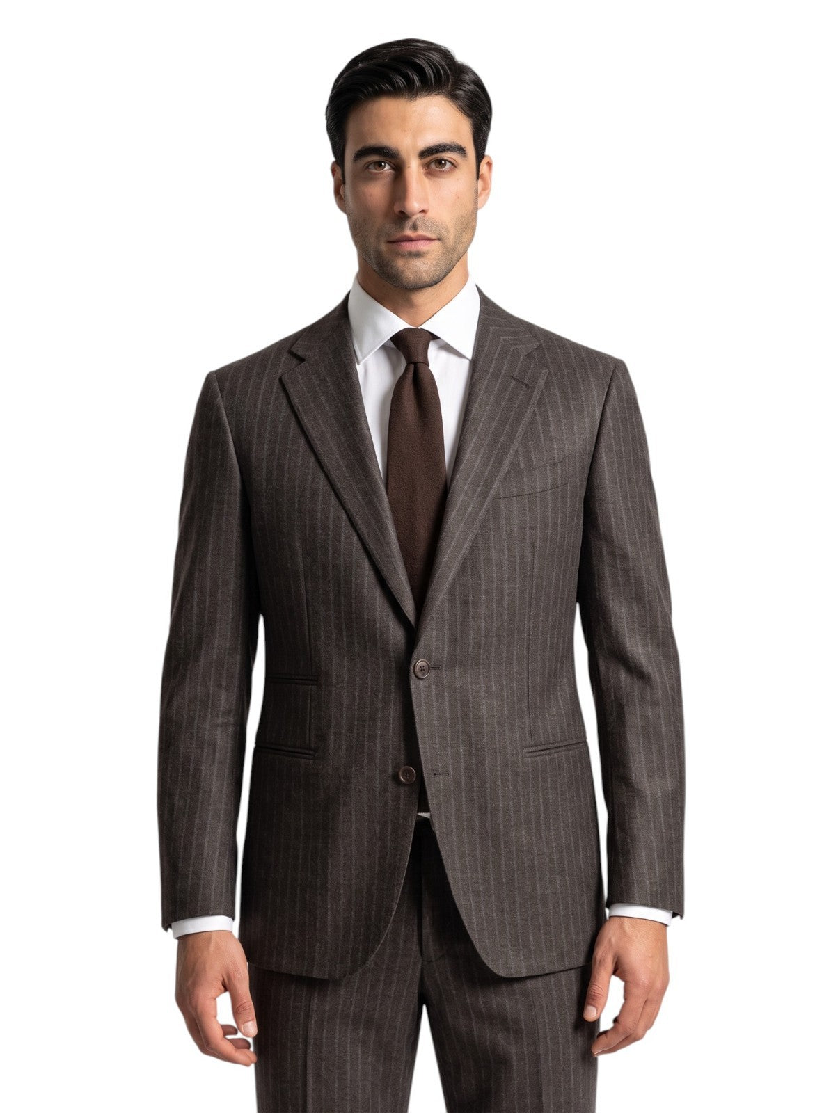 1450$ BONMEZZADRI by CARUSO Handmade Suit Wool 130's Brown 40 US / 50 IT  8R