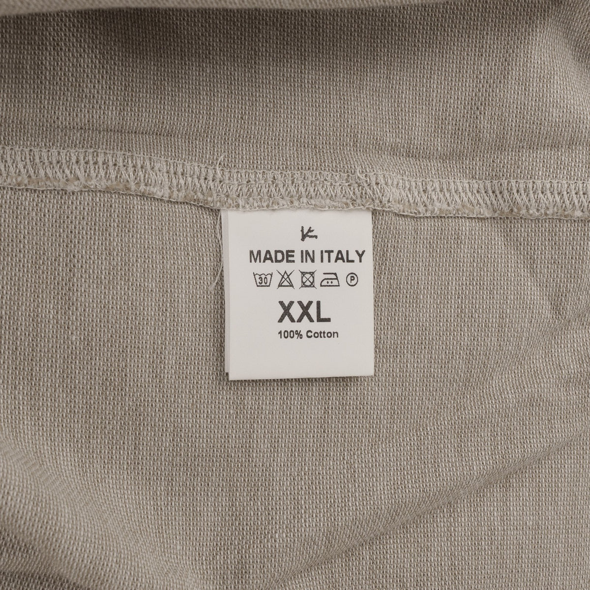 575$ ISAIA NAPOLI Jersey Cotton Short Sleeve Hand-Sewn Polo Beige Size XXL