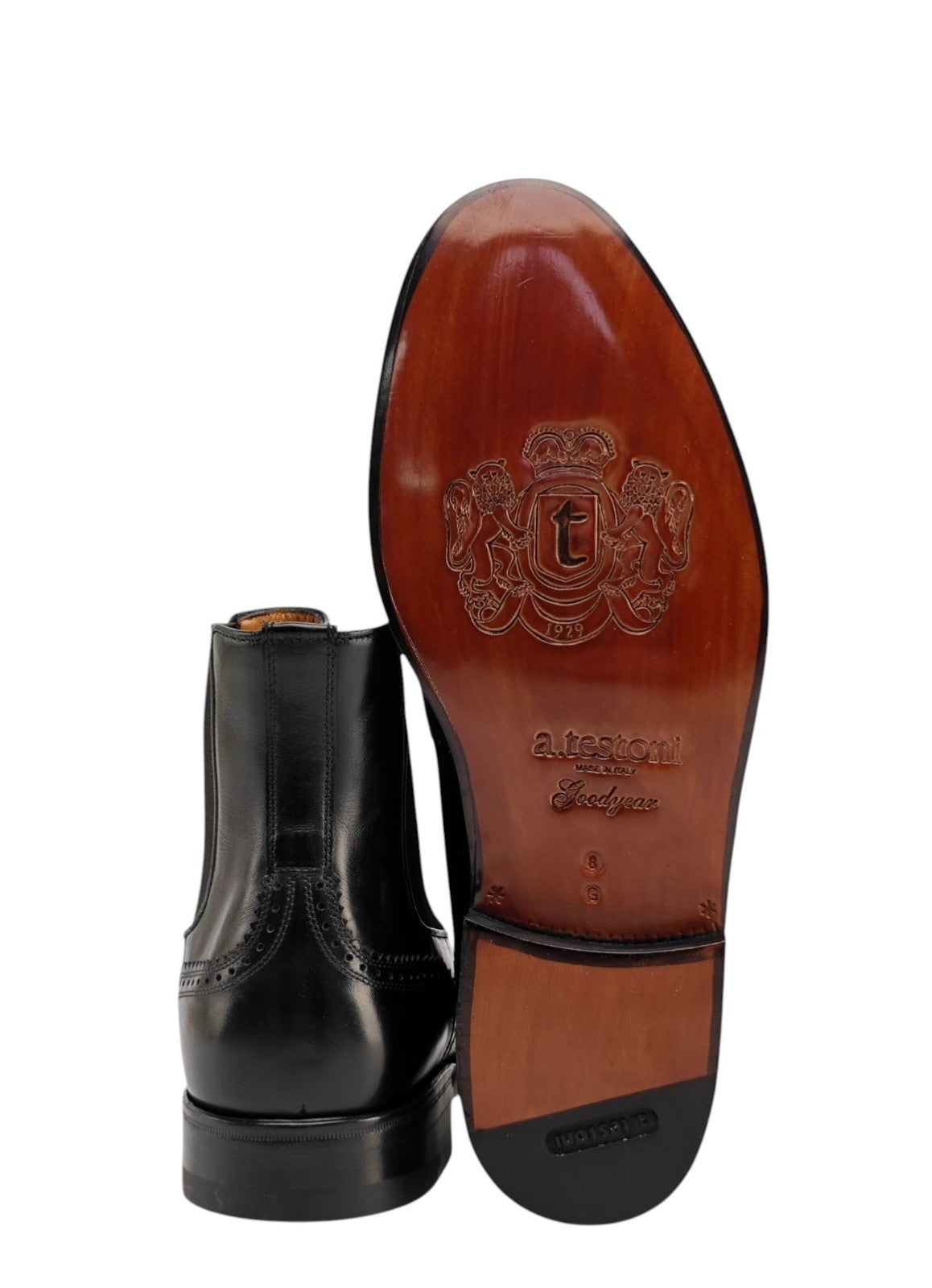 1650$ TESTONI Chelsea Boot Goodyear Welted Black Calf  8 UK / 9 US / 42 IT